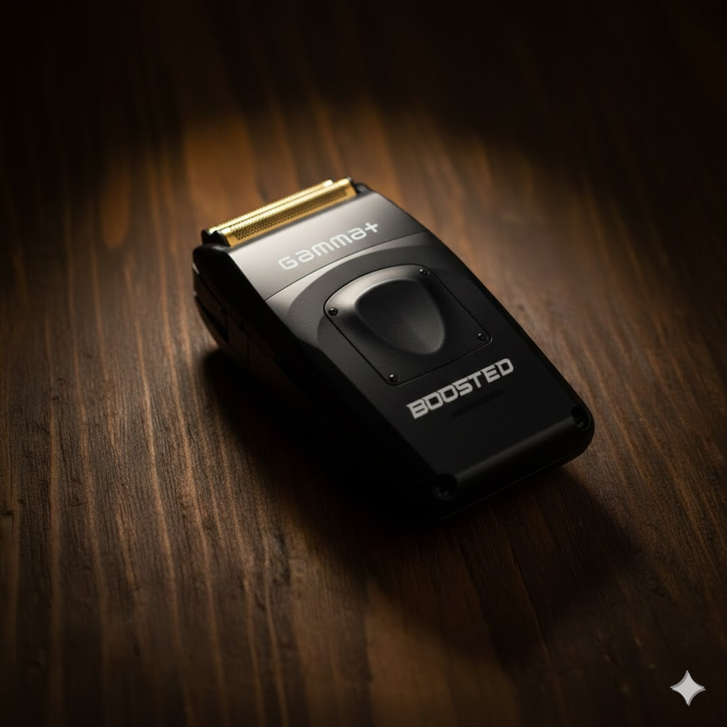 Gammapiù Boosted professional foil shaver. Zero-gap shaver with super-torque motor.