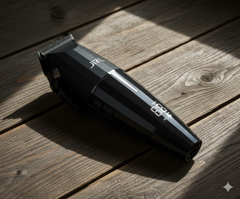 JRL Onyx FF 2020C-B professional cordless clipper in black. Cool Blade technology and 5-hour battery life.